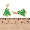 Christmas Brass Enamel Pendants KK-L255-17G-05-3