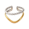 304 Stainless Steel Double Color Cuff Rings RJEW-S635-01GP-W-2