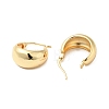 Rack Plating Brass Thick Tube Hoop Earrings for Women EJEW-G311-03G-2