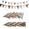 3Pcs 2 Styles Linen & Twine Pennant Flags Banners DIY-WR0005-42-1