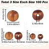 Gorgecraft 300Pcs 3 Styles Round Natural Wood Beads WOOD-GF0001-89B-2