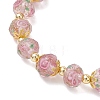 Handmade Gold Sand Lampwork Beaded Charm Bracelets BJEW-JB13010-01-4