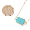 Natural Rose Quartz/Dalmatian Jasper/Tiger Eye/Sodalite/ Synthetic Turquoise Rectangle Pendant Necklaces NJEW-JN05159-3