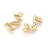 Brass Micro Pave Cubic Zirconia Charms KK-N261-104C-G-2