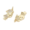 Brass Micro Pave Clear Cubic Zirconia Pendants CU-CBA9AFC-01G-25-2
