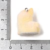 Flocking Opaque Resin Pendants RESI-G128-01I-3