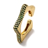 Rack Plating Star Brass Cubic Zirconia Open Cuff Rings for Women RJEW-S242-02G-A-2