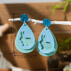 Easter Acrylic & PU Leather Dangle Stud Earrings FS-WGEBE08-02-1