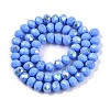 Electroplate Opaque Solid Color Glass Beads Strands EGLA-A044-P8mm-L17-2