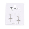 925 Sterling Silver Cross Dangle Stud Earrings STER-N016-108P-4