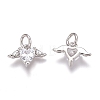 Brass Micro Pave Clear Cubic Zirconia Charms ZIRC-O035-26P-2