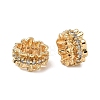 Brass Micro Pave Clear Cubic Zirconia Flower Large Hole Beads KK-A286-07G-1