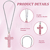 Polymer Clay Rhinestone Cross Pendant Alloy Chain Necklaces NJEW-CN0001-16C-6