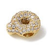 Brass Micro Pave Cubic Zirconia Beads KK-P290-61G-Q-2