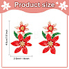 2 Pairs 2 Colors 3D Flower of Life Enamel Dangle Stud Earrings EJEW-FI0001-26-2