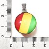Flat Round 201 Stainless Steel Acrylic Pendants STAS-U036-01P-03-3