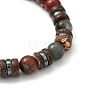 Natural & Synthetic Gemstone Stretch Bracelets X-BJEW-JB05359-3