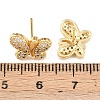 Brass Micro Pave Clear Cubic Zirconia Stud Earrings EJEW-F400-02A-G-3