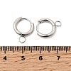 Stainless Steel Huggie Hoop Earring Findings STAS-J400-36A-P-3