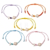 Adjustable Ocean Starfish Turtle Natural Mixed Gemstone & Glass Seed Beads Braided Bracelets BJEW-MZ00324-2