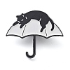 Umbrella Cat Zinc Alloy Brooches JEWB-S029-03C-1