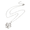 304 Stainless Steel Textured Flower Pendant Necklaces for Women NJEW-C117-01C-P-4