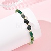 Dyed Natural Malaysia Jade & Moss Agate & Prehnite Nuggets & Rondelle Beaded Bracelets for Women BJEW-JB14090-02-2