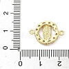 Brass Pave Clear Cubic Zirconia Religion Flat Round with Virgin Mary Links Connector Charms KK-A282-07A-G-3