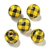 Printed Wood European Beads WOOD-G022-13F-1