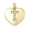 Brass Micro Pave Clear Cubic Zirconia Pendants KK-D229-01G-20-1