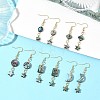 Natural Paua Shell Dangle Earrings for Women EJEW-JE07077-1