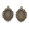Filigree Wrap Oval Alloy Pendant Cabochon Settings PALLOY-N0088-13AB-NF-3