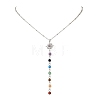 7 Chakra Gemstone Long Tassel Y Necklaces NJEW-JN06603-3