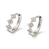 Rhombus Cubic Zirconia Hoop Earrings EJEW-P292-05P-1