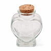 Heart Shape Transparent Glass Bottles AJEW-WH0114-88-1