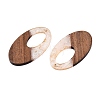 Transparent Resin and Walnut Wood Pendants RESI-T057-02N-3