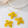 Flower Alloy Stud Earrings & Pendant Choker Sets for Women WG42A9F-01-3