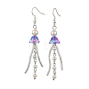 Shell Pearl & Glass Dangle Earrings EJEW-JE07528-2