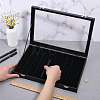 8-Slot MDF Covered with PU Leather Pen Organizer Display Cases with Acrylic Window Lid ODIS-WH0086-232A-02-3
