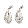 Brass with Cubic Zirconia Stud Earrings EJEW-Q799-02A-P-1