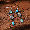 Alloy Synthetic Turquoise Dangle Earrings FS-WGD578F-01-4