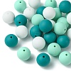 30Pcs 3 Colors Silicone Beads Round Rubber Bead 15MM Loose Spacer Beads for DIY Supplies Jewelry Keychain Making SIL-FS0001-01E-3