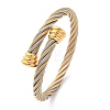 304 Stainless Steel Torque Bangles for Women BJEW-P310-24GP-4