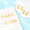 Religion Brass Stud Earrings EJEW-F405-23G-1