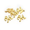 Golden Plated Alloy Letter Pendants X-PALLOY-J718-01G-M-2