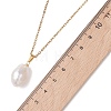 Natural Baroque Edison Keshi Pearl Oval Pendant 304 Stainless Steel Cable Chain Necklaces NJEW-JN05963-5