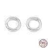 Anti-Tarnish Rhodium Plated 925 Sterling Silver Spring Gate Rings STER-K173-27P-4