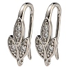 Brass Micro Pave Clear Cubic Zirconia Earring Hooks KK-R149-19P-1