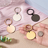 4Pcs 4 Styles Stainless Steel Keychains KEYC-TA0004-81F-5