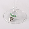 Tibetan Style Heart with Word Made With Love Wine Glass Charms AJEW-JO00009-03-2